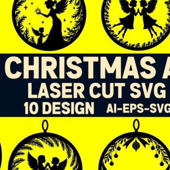 Intra απο ξύλο plywood 3mm-4mm πάχος 3 Cut Christmas Angels  Δίασταση 15x15 cm INTRAFABR-109520508 - Image 1