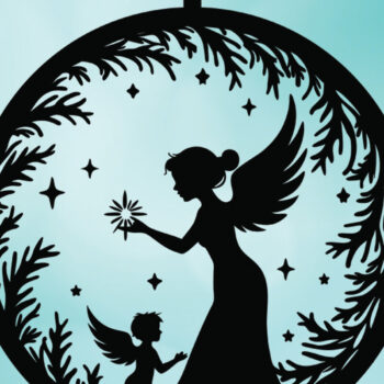Intra απο ξύλο plywood 3mm-4mm πάχος 3 Cut Christmas Angels  Δίασταση 15x15 cm INTRAFABR-109520508 - Image 3