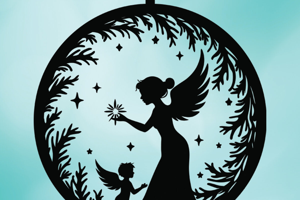 Intra απο ξύλο plywood 3mm-4mm πάχος 3 Cut Christmas Angels  Δίασταση 15x15 cm INTRAFABR-109520508 - Image 3