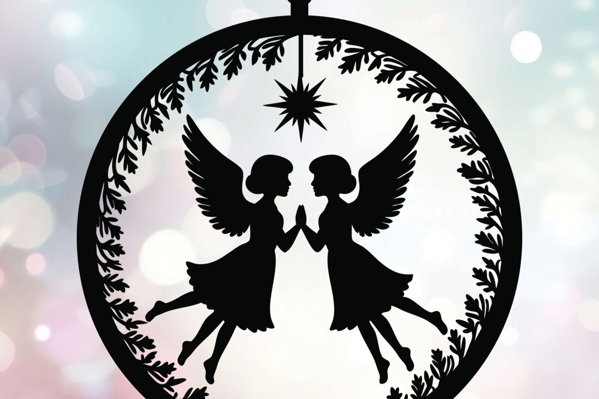 Intra απο ξύλο plywood 3mm-4mm πάχος 3 Cut Christmas Angels  Δίασταση 15x15 cm INTRAFABR-109520508 - Image 5