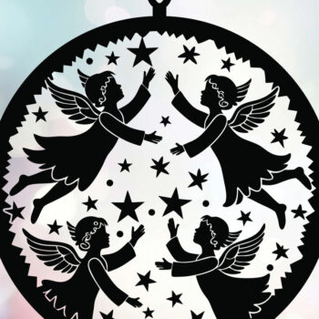 Intra απο ξύλο plywood 3mm-4mm πάχος 3 Cut Christmas Angels  Δίασταση 15x15 cm INTRAFABR-109520508 - Image 8