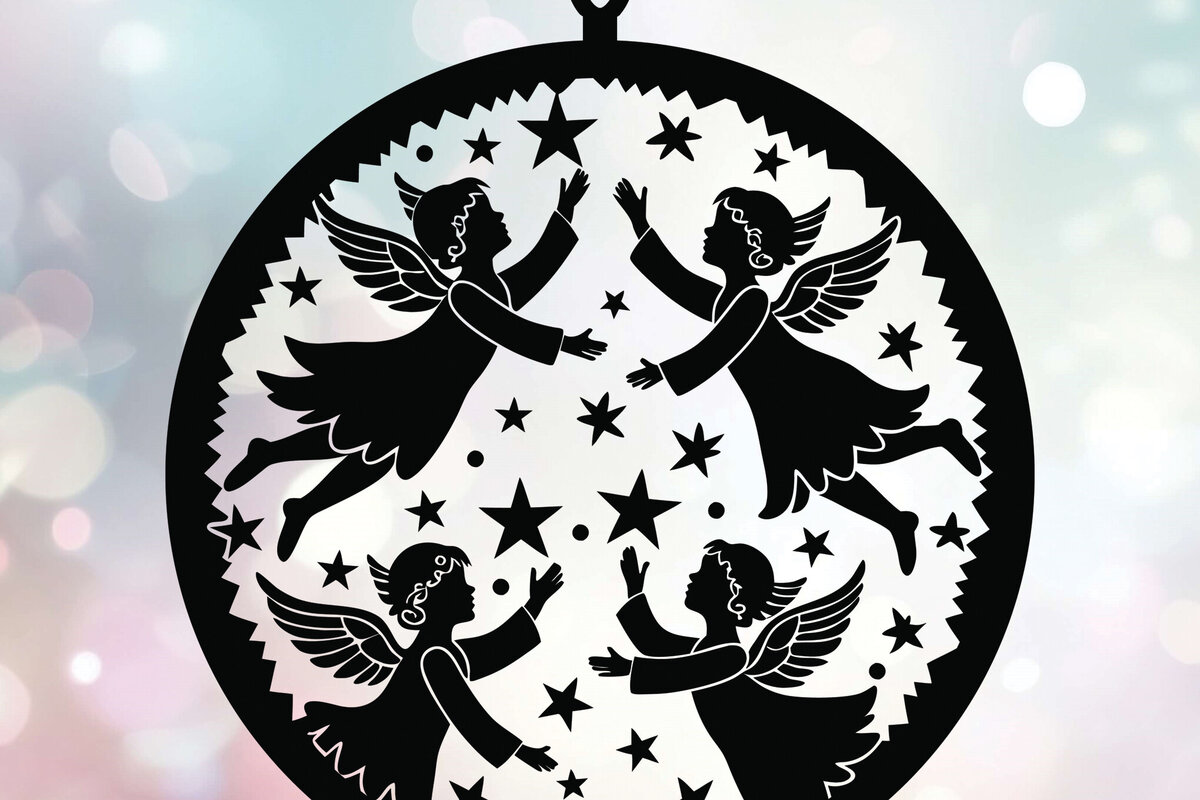 Intra απο ξύλο plywood 3mm-4mm πάχος 3 Cut Christmas Angels  Δίασταση 15x15 cm INTRAFABR-109520508 - Image 8