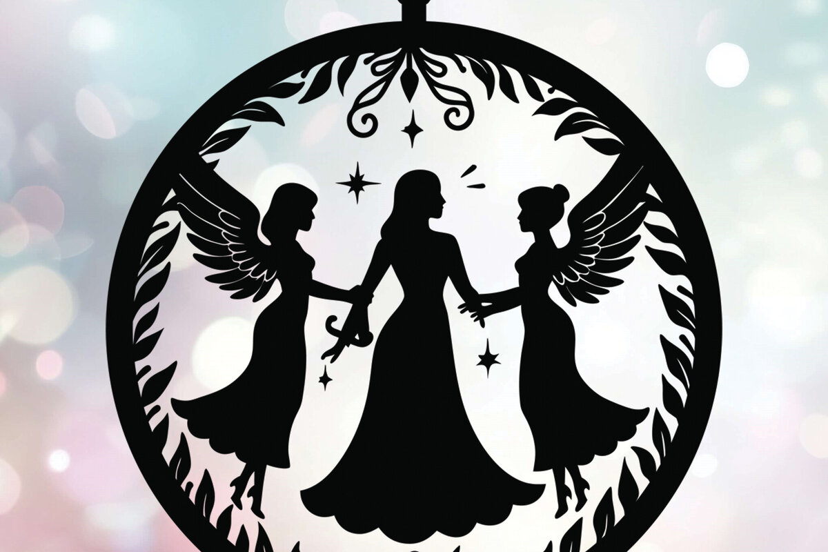 Intra απο ξύλο plywood 3mm-4mm πάχος 3 Cut Christmas Angels  Δίασταση 15x15 cm INTRAFABR-109520508 - Image 9