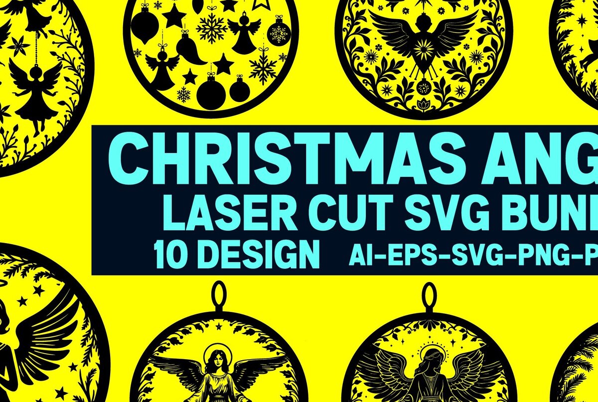 Intra απο ξύλο plywood 3mm-4mm πάχος 4 Cut Christmas Angels  Δίασταση 15x15 cm INTRAFABR-109747281