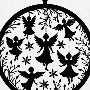 Intra απο ξύλο plywood 3mm-4mm πάχος 4 Cut Christmas Angels  Δίασταση 15x15 cm INTRAFABR-109747281 - Image 4