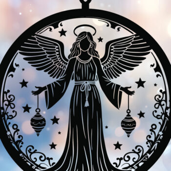 Intra απο ξύλο plywood 3mm-4mm πάχος 4 Cut Christmas Angels  Δίασταση 15x15 cm INTRAFABR-109747281 - Image 6