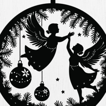 Intra απο ξύλο plywood 3mm-4mm πάχος Cut Christmas Angels Δίασταση 15x15 cm INTRAFABR-109747389 - Image 4