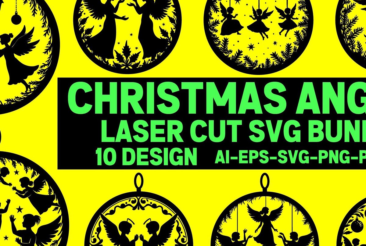 Intra απο ξύλο plywood 3mm-4mm πάχος Cut με λέιζερ Christmas Angels 6 Δίασταση 15x15 cm INTRAFABR-109747462