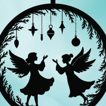 Intra απο ξύλο plywood 3mm-4mm πάχος Cut με λέιζερ Christmas Angels 6 Δίασταση 15x15 cm INTRAFABR-109747462 - Image 2