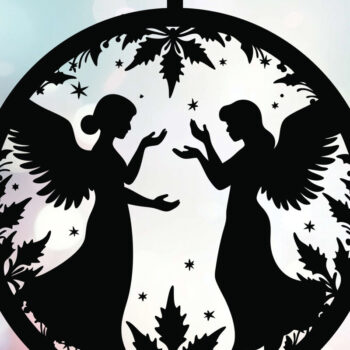 Intra απο ξύλο plywood 3mm-4mm πάχος Cut με λέιζερ Christmas Angels 6 Δίασταση 15x15 cm INTRAFABR-109747462 - Image 3