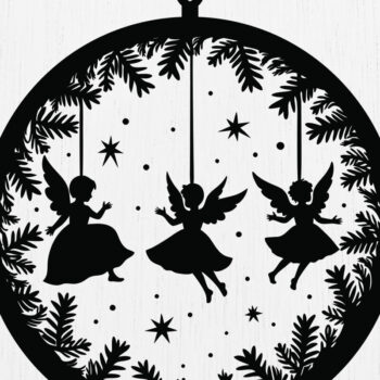 Intra απο ξύλο plywood 3mm-4mm πάχος Cut με λέιζερ Christmas Angels 6 Δίασταση 15x15 cm INTRAFABR-109747462 - Image 4