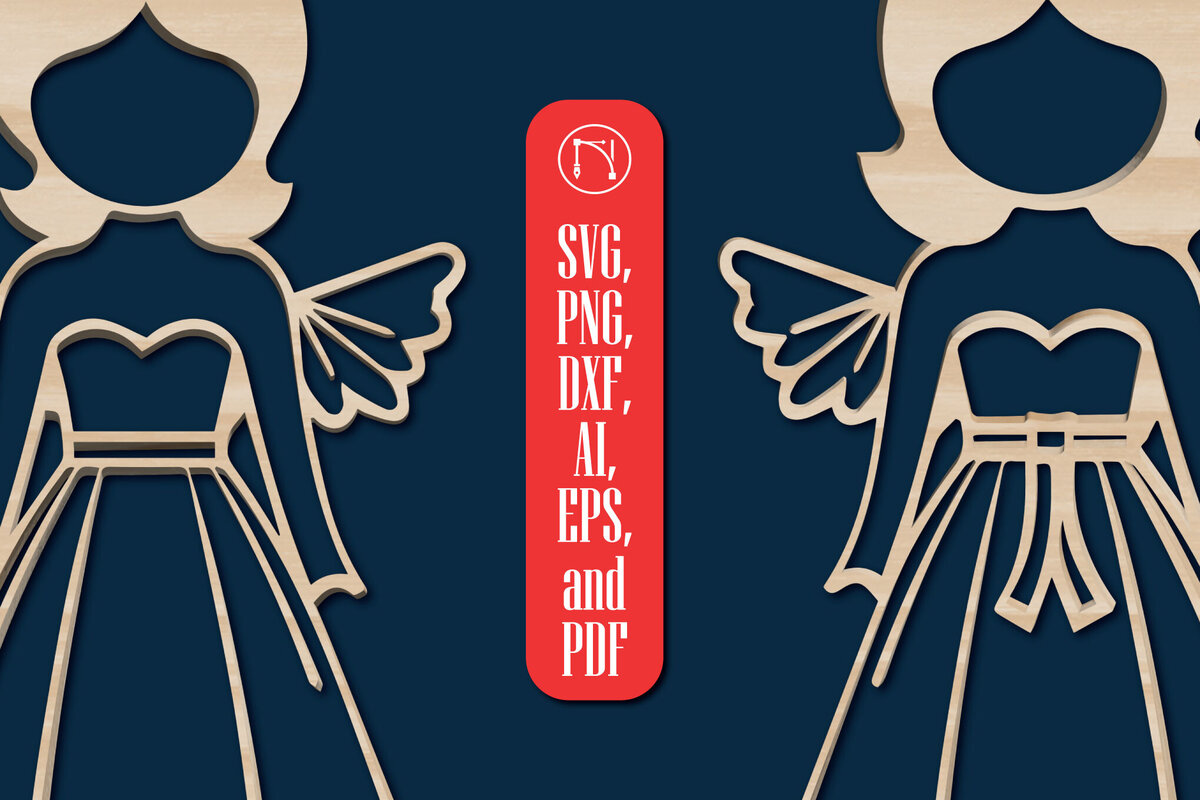 Intra απο ξύλο plywood 3mm-4mm πάχος Cut Christmas Angels Δίασταση 4x4 cm INTRAFABR-85956807 - Image 4