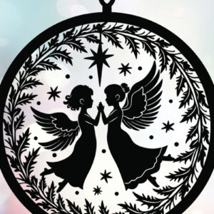 Intra απο ξύλο plywood 3mm-4mm πάχος Christmas Angels Σχέδιο Δίασταση 15x15 cm INTRAFABR-110018454