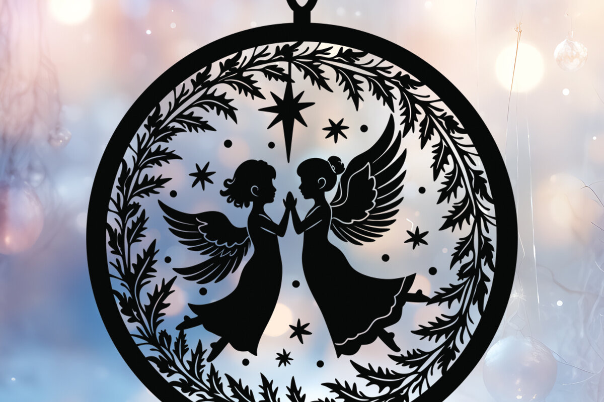 Intra απο ξύλο plywood 3mm-4mm πάχος Christmas Angels Σχέδιο Δίασταση 15x15 cm INTRAFABR-110018454 - Image 2