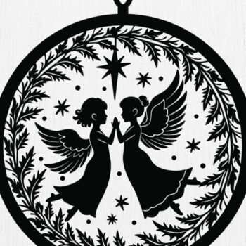 Intra απο ξύλο plywood 3mm-4mm πάχος Christmas Angels Σχέδιο Δίασταση 15x15 cm INTRAFABR-110018454 - Image 3