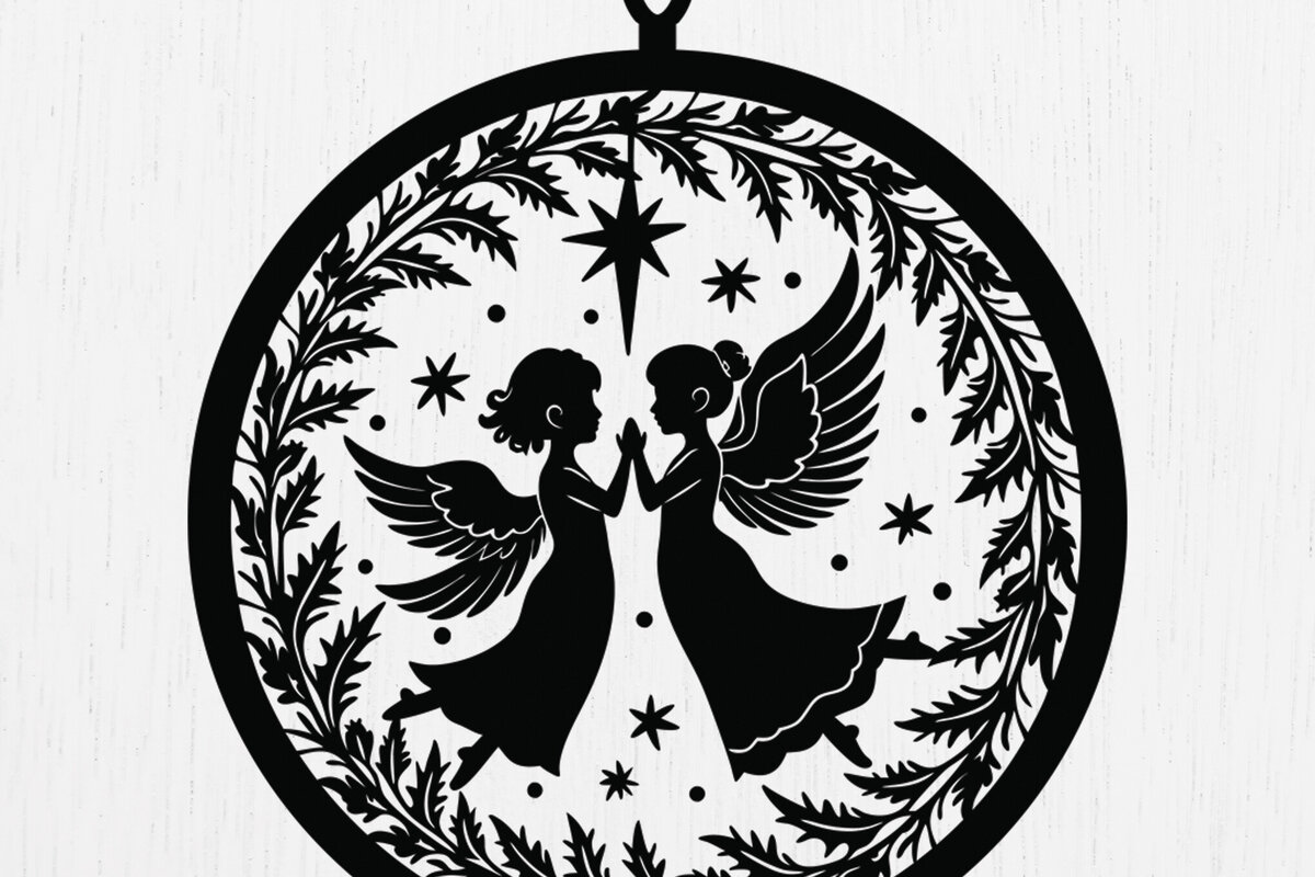 Intra απο ξύλο plywood 3mm-4mm πάχος Christmas Angels Σχέδιο Δίασταση 15x15 cm INTRAFABR-110018454 - Image 3