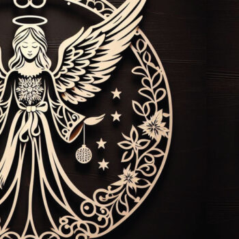 Intra απο ξύλο plywood 3mm-4mm πάχος Christmas Angels Δίασταση 4x4 cm INTRAFABR-85917680 - Image 1