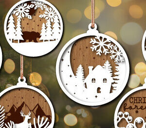 Intra απο ξύλο plywood 3mm-4mm πάχος Χριστουγεννιάτικα στολίδια ζώων Δίασταση 8x8 cm INTRAFABR-76466734