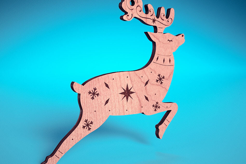 Intra απο ξύλο plywood 3mm-4mm πάχος Χριστουγεννιάτικα στολίδια ζώων με Δίασταση 8x8 cm INTRAFABR-71709776