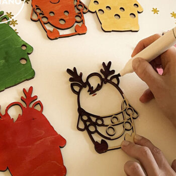 Intra απο ξύλο plywood 3mm-4mm πάχος Χριστουγεννιάτικο Ζώων, Διακοσμητικό Δίασταση 3x5 cm INTRAFABR-83907774 - Image 3