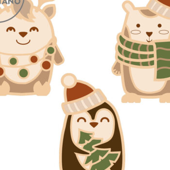 Intra απο ξύλο plywood 3mm-4mm πάχος Χριστουγεννιάτικο Ζώων, Διακοσμητικό Δίασταση 3x5 cm INTRAFABR-83907774 - Image 8