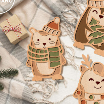 Intra απο ξύλο plywood 3mm-4mm πάχος Χριστουγεννιάτικο Ζώων, Διακοσμητικό Δίασταση 3x5 cm INTRAFABR-83907774 - Image 10