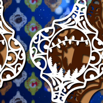 Intra απο ξύλο plywood 3mm-4mm πάχος χριστουγεννιάτικου Arabesque Monogram Δίασταση 15x15 cm INTRAFABR-85757414 - Image 4