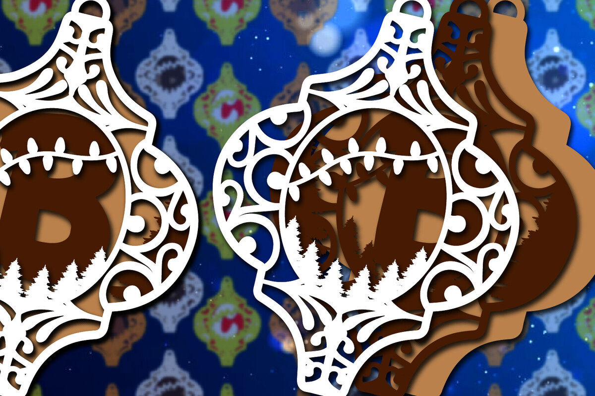 Intra απο ξύλο plywood 3mm-4mm πάχος χριστουγεννιάτικου Arabesque Monogram Δίασταση 15x15 cm INTRAFABR-85757414 - Image 4