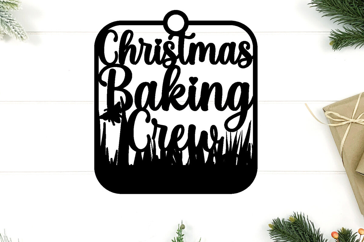 Intra απο ξύλο plywood 3mm-4mm πάχος CHRISTMAS BAKING CREW Στολίδι Μεταλλικό Wal Δίασταση 8x8 cm INTRAFABR-86052048