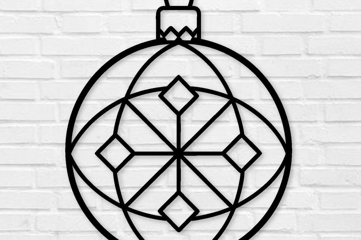 Intra απο ξύλο plywood 3mm-4mm πάχος κοπής με λέιζερ Χριστουγεννιάτικη μπάλα , Δίασταση 40x40 cm INTRAFABR-100559651