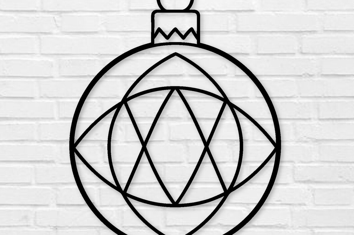 Intra απο ξύλο plywood 3mm-4mm πάχος κοπής με λέιζερ Χριστουγεννιάτικη μπάλα , Δίασταση 40x40 cm INTRAFABR-100560046