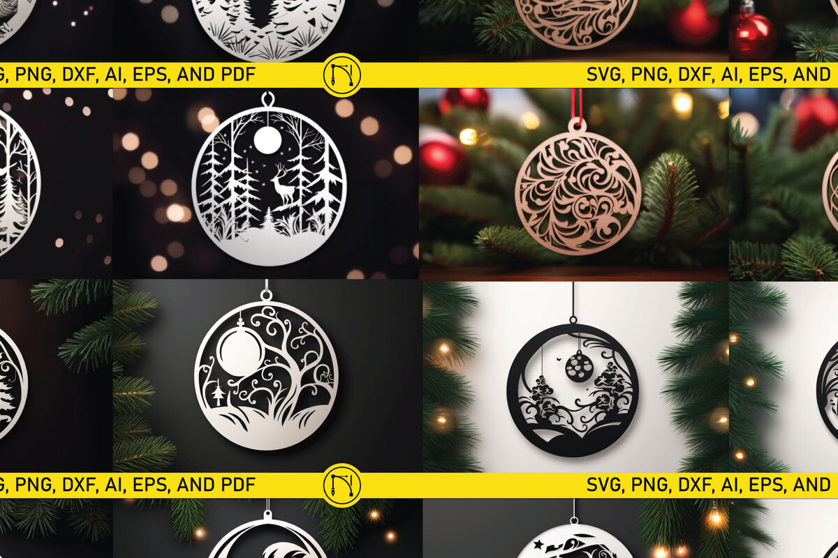 Intra απο ξύλο plywood 3mm-4mm πάχος Χριστουγεννιάτικη μπάλα με κομμένο με λέιζερ Δίασταση 8x8 cm INTRAFABR-81711262