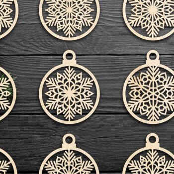 Intra απο ξύλο plywood 3mm-4mm πάχος Cut  Christmas Ball 02 Δίασταση 8x8 cm INTRAFABR-79323952 - Image 1