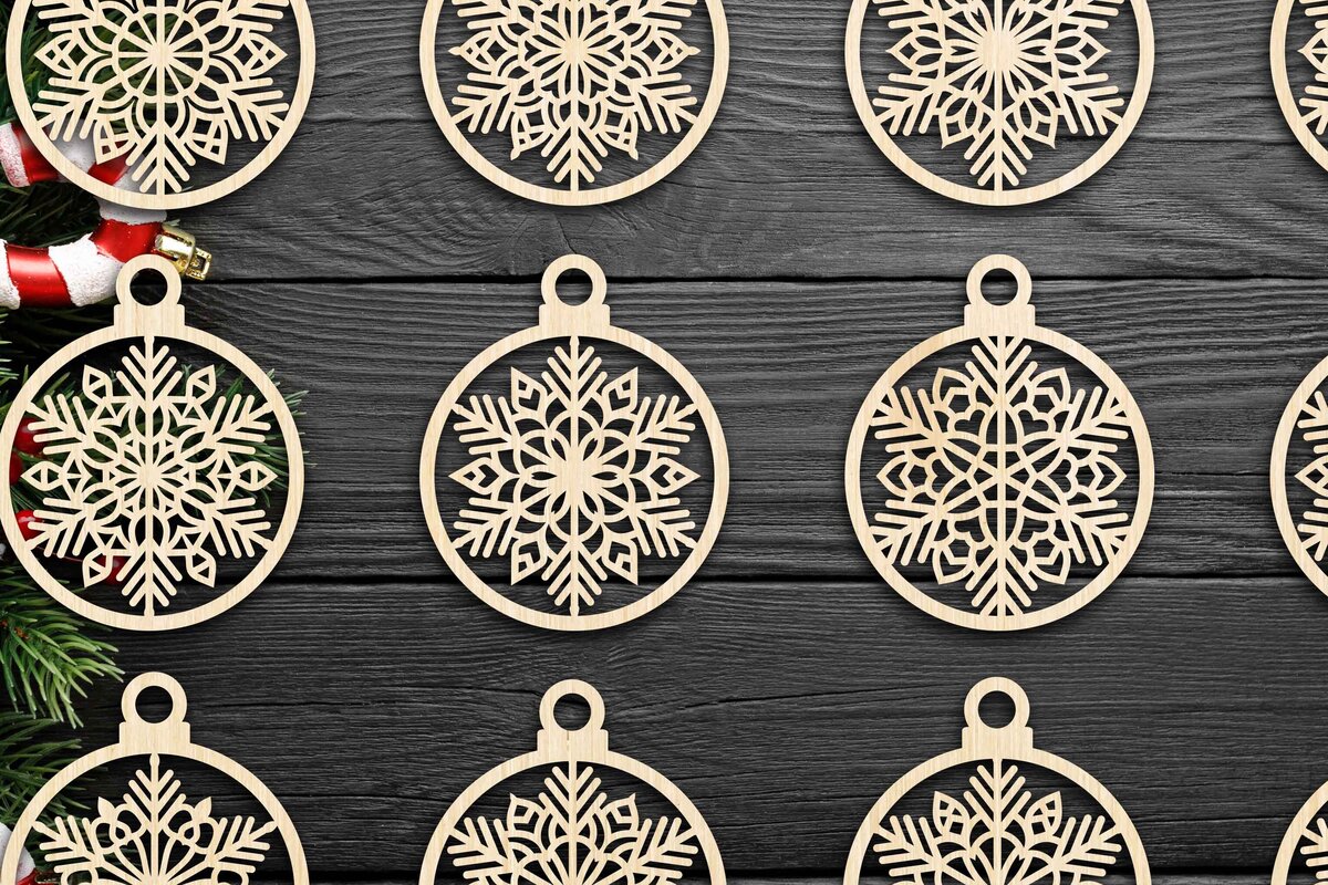 Intra απο ξύλο plywood 3mm-4mm πάχος Cut  Christmas Ball 02 Δίασταση 8x8 cm INTRAFABR-79323952