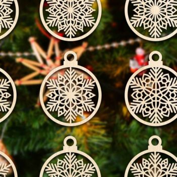 Intra απο ξύλο plywood 3mm-4mm πάχος Cut  Christmas Ball 02 Δίασταση 8x8 cm INTRAFABR-79323952 - Image 3