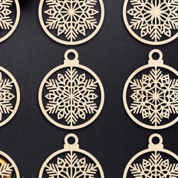 Intra απο ξύλο plywood 3mm-4mm πάχος Cut  Christmas Ball 03 Δίασταση 8x8 cm INTRAFABR-79428138 - Image 1