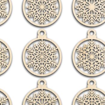 Intra απο ξύλο plywood 3mm-4mm πάχος Cut  Christmas Ball 03 Δίασταση 8x8 cm INTRAFABR-79428138 - Image 2