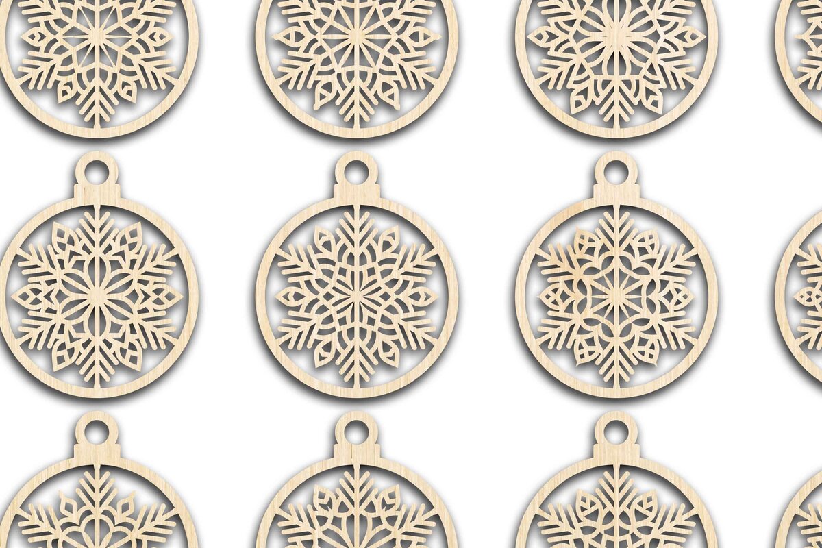 Intra απο ξύλο plywood 3mm-4mm πάχος Cut  Christmas Ball 03 Δίασταση 8x8 cm INTRAFABR-79428138 - Image 2