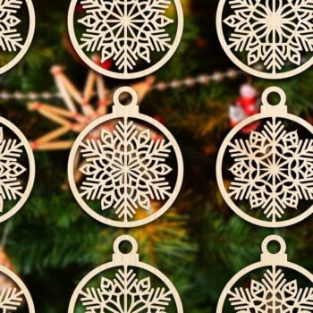 Intra απο ξύλο plywood 3mm-4mm πάχος Cut  Christmas Ball 03 Δίασταση 8x8 cm INTRAFABR-79428138 - Image 3