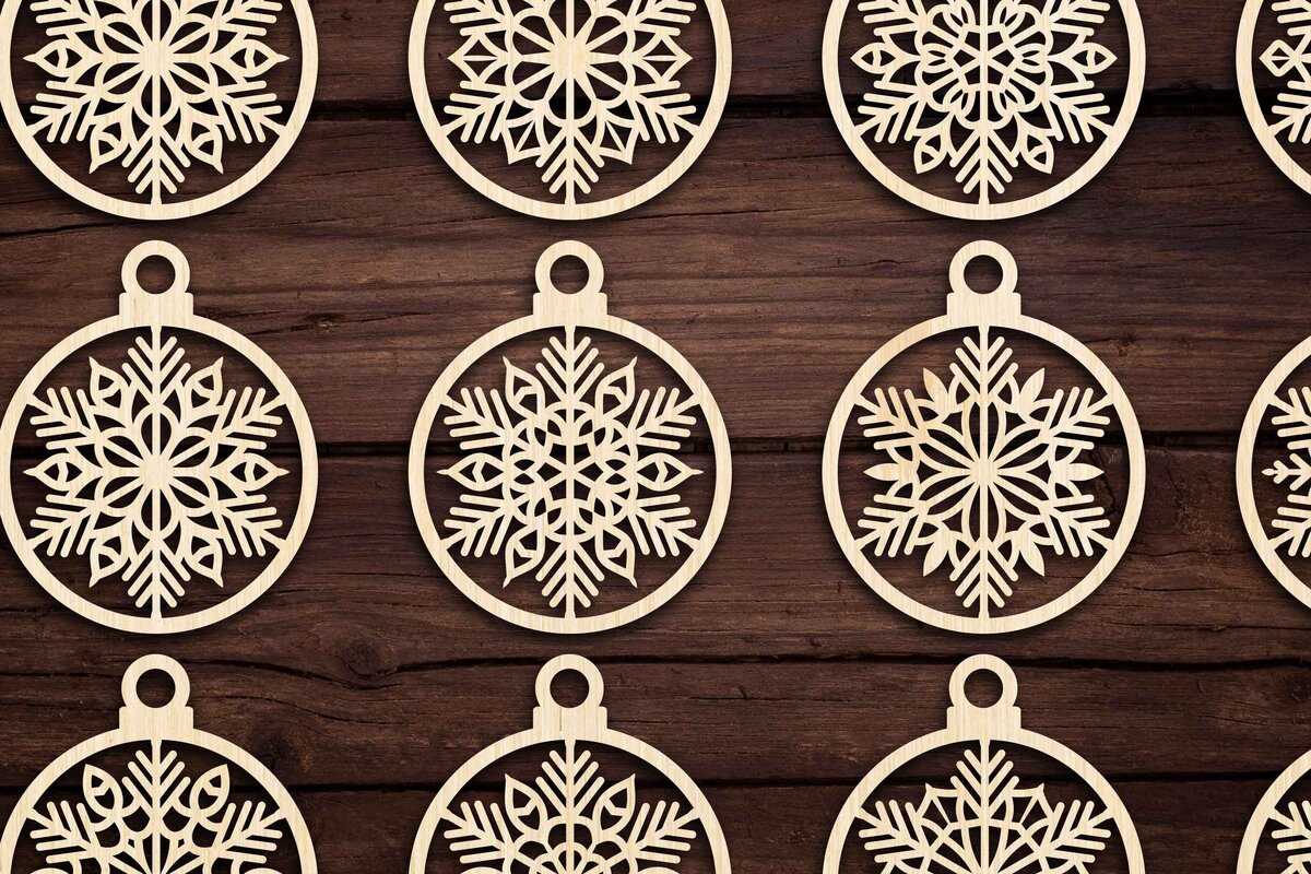 Intra απο ξύλο plywood 3mm-4mm πάχος Cut  Christmas Ball 04 Δίασταση 8x8 cm INTRAFABR-79428458