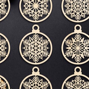 Intra απο ξύλο plywood 3mm-4mm πάχος Cut  Christmas Ball 04 Δίασταση 8x8 cm INTRAFABR-79428458 - Image 2