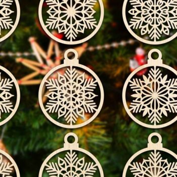 Intra απο ξύλο plywood 3mm-4mm πάχος Cut  Christmas Ball 04 Δίασταση 8x8 cm INTRAFABR-79428458 - Image 3