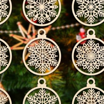 Intra απο ξύλο plywood 3mm-4mm πάχος Cut  Christmas Ball 05 Δίασταση 8x8 cm INTRAFABR-79428466 - Image 1