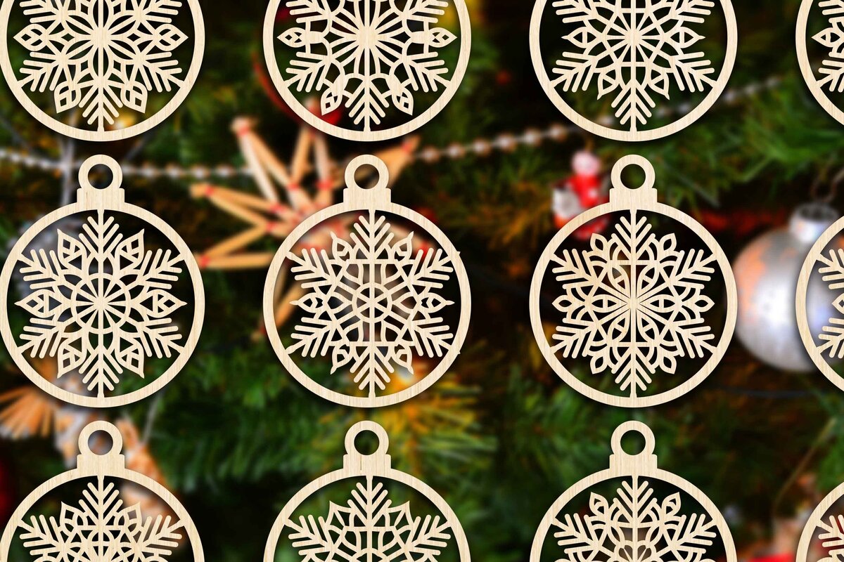 Intra απο ξύλο plywood 3mm-4mm πάχος Cut  Christmas Ball 05 Δίασταση 8x8 cm INTRAFABR-79428466