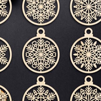 Intra απο ξύλο plywood 3mm-4mm πάχος Cut  Christmas Ball 06 Δίασταση 8x8 cm INTRAFABR-79428475 - Image 1