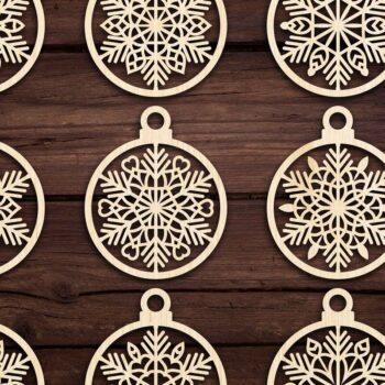 Intra απο ξύλο plywood 3mm-4mm πάχος Cut  Christmas Ball 06 Δίασταση 8x8 cm INTRAFABR-79428475 - Image 2