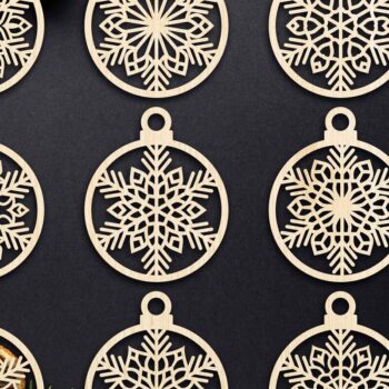 Intra απο ξύλο plywood 3mm-4mm πάχος Cut  Christmas Ball 07 Δίασταση 8x8 cm INTRAFABR-79428482 - Image 1