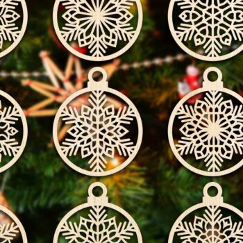 Intra απο ξύλο plywood 3mm-4mm πάχος Cut  Christmas Ball 07 Δίασταση 8x8 cm INTRAFABR-79428482 - Image 2