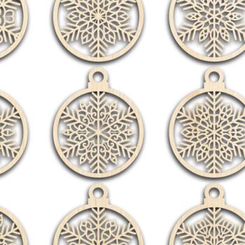 Intra απο ξύλο plywood 3mm-4mm πάχος Cut  Christmas Ball 08 Δίασταση 8x8 cm INTRAFABR-79428490 - Image 2