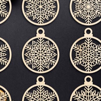 Intra απο ξύλο plywood 3mm-4mm πάχος Cut  Christmas Ball 09 Δίασταση 8x8 cm INTRAFABR-79429198 - Image 1